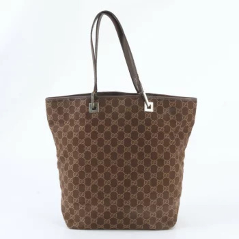Gucci Joy GG Canvas Leather 2Way Shoulder Tote Bag Brown